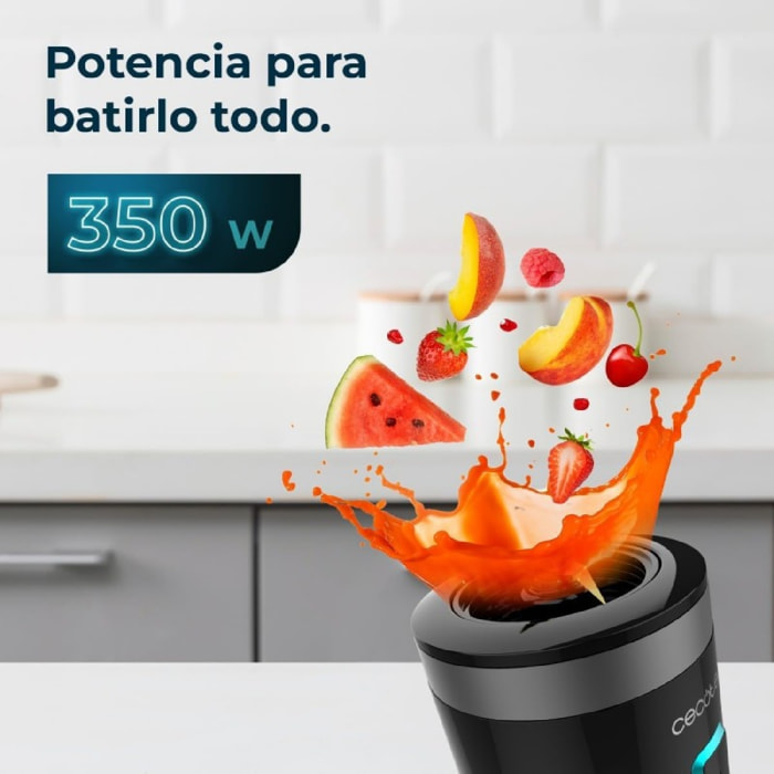 Batidora Vaso Portátil Individual Power Titanium 300 EasyGo. 350W, Pica Hielo, C