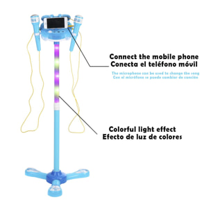 Kit karaoke per bambini con 2 microfoni e supporto