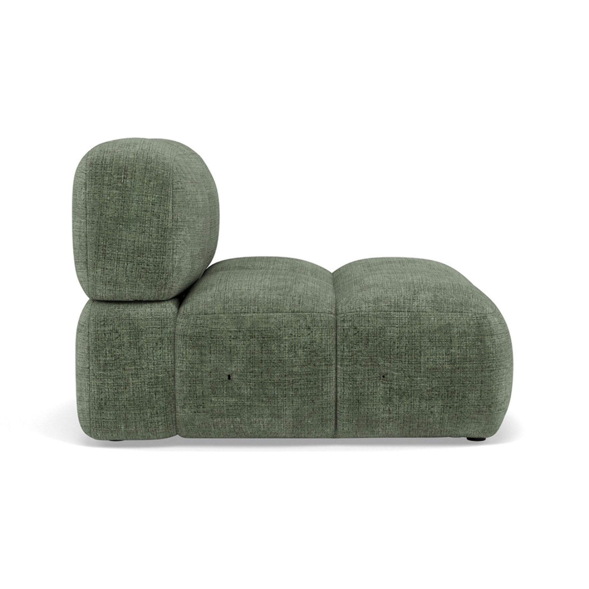 Grace - module d'assise sans accoudoir en velours texturé - Vert sauge