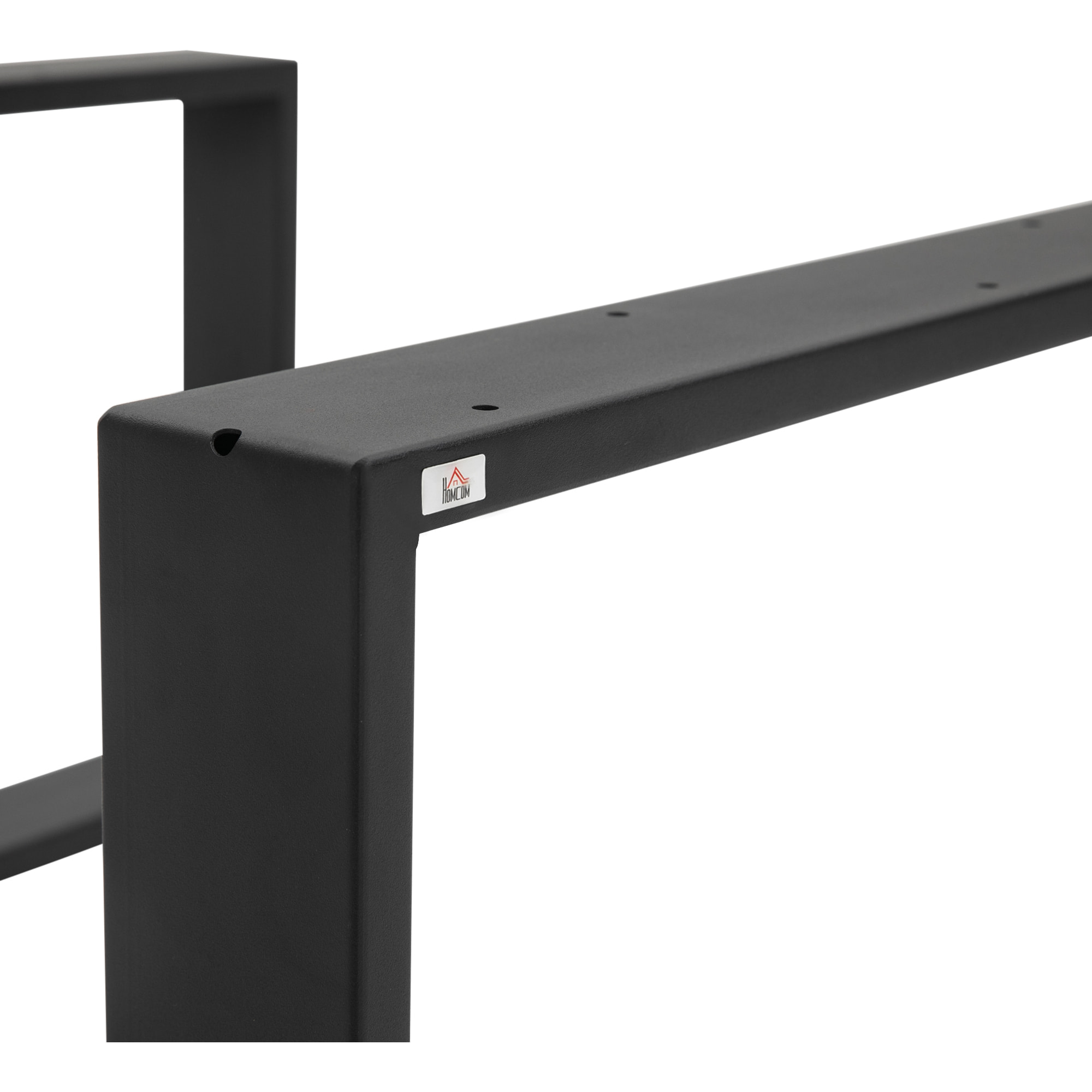 Juego de 2 Patas de Mesa de Acero 70x41 cm Patas Rectangulares de Mesa para Muebles de Bricolaje Estilo Industrial con Tornillos y Protectores de Suelo Negro