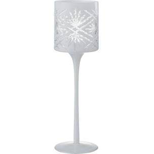 J-Line photophore sur Pied Santorini - verre - blanc - large