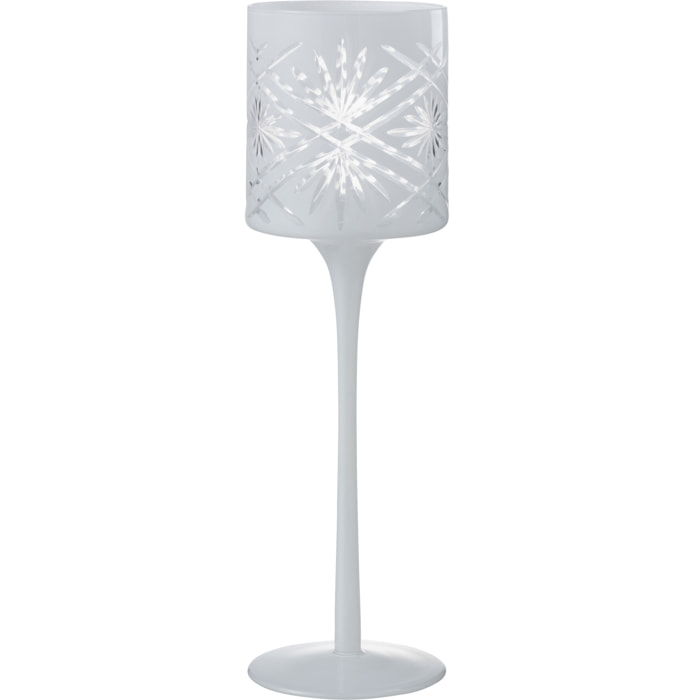 J-Line photophore sur Pied Santorini - verre - blanc - large