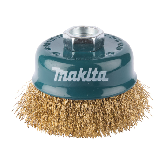 Brosse boisseau à fils acier laitonés et ondulés Ø75 mm - MAKITA - D-39768