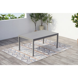 Table de jardin extensible 6 chaises et 2 fauteuils en alu  LACERDA