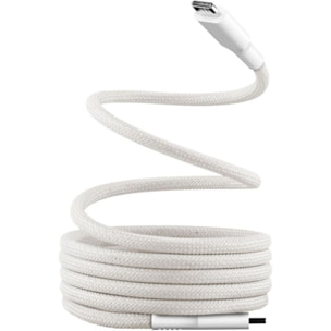 Câble de charge TNB USB-C/USB-C 1.5m gaine aimantée blanc
