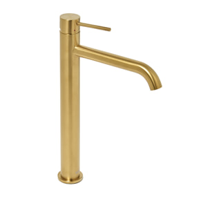 Aurum mitigeur lavabo haut 30,8 cm inox, or + Ceramia PixL 51x38x19 cm vasque à poser, sans trop-plein, blanc (SAT285BGCEPX5038)