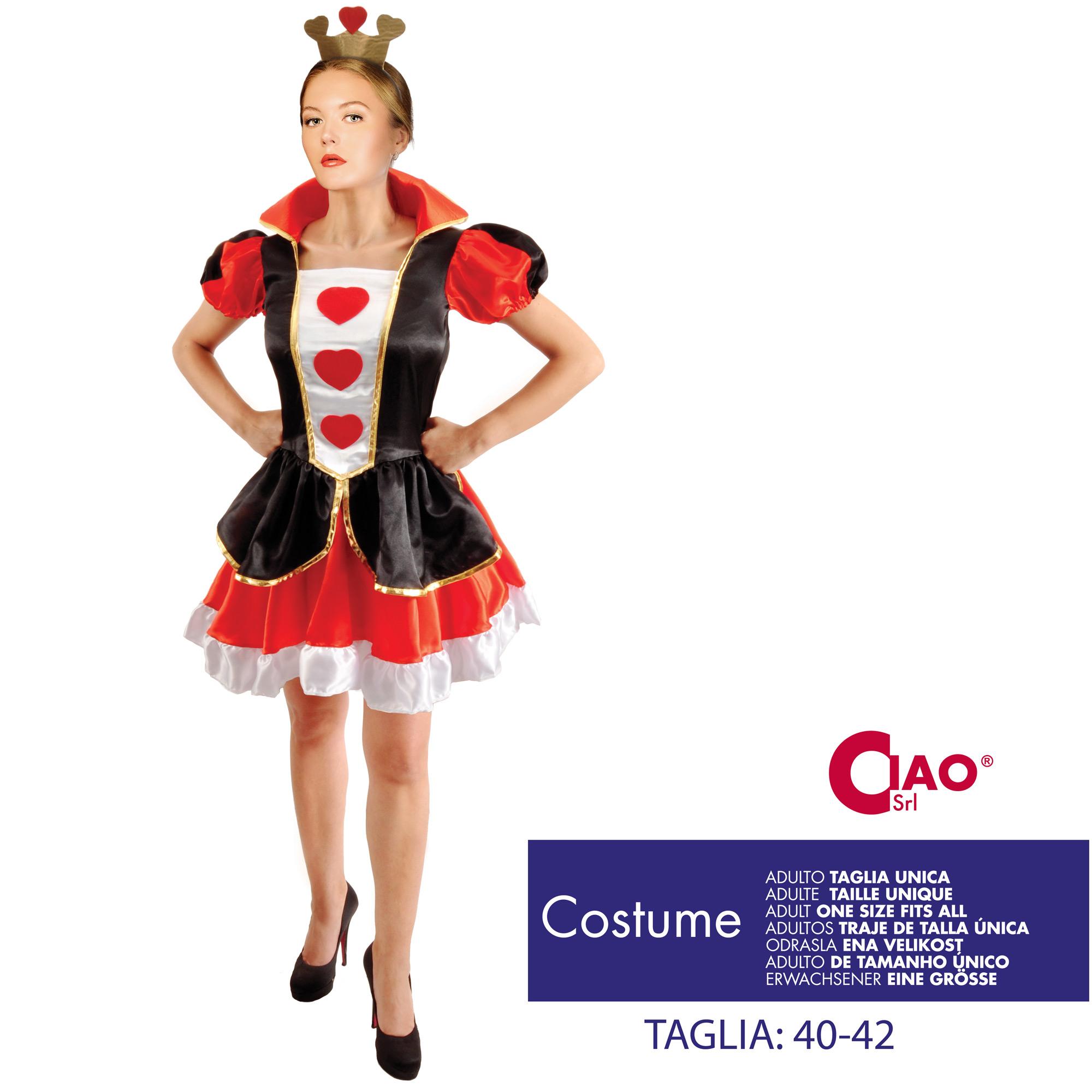 Regina Di Cuori Wonderland Costume Travestimento Donna