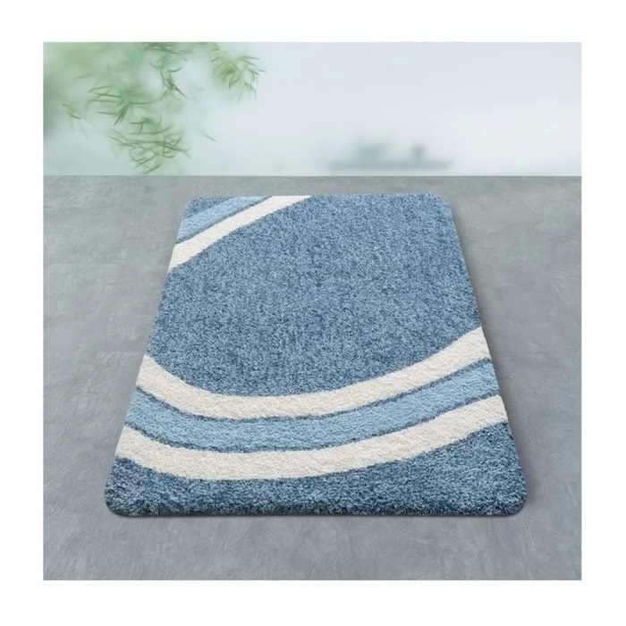 Spirella Tapis de bain Microfibre CURVE 55x55cm Bleu