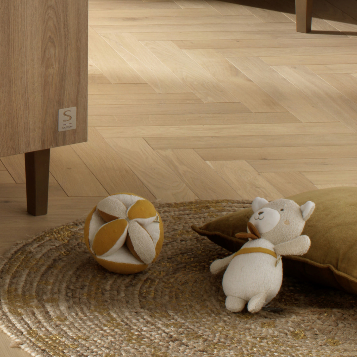 Balle sensorielle en coton bio et bouclette