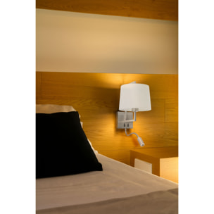 FRAME Lampada da parete nichel opaco/beig con lettore LED