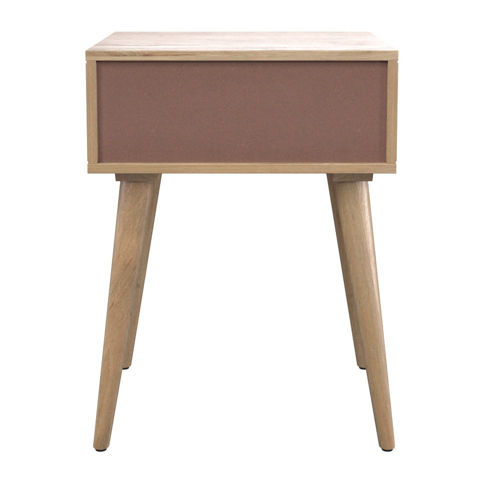 Table de chevet en bois de manguier gravé 1 tiroir - Tiny