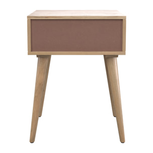 Table de chevet en bois de manguier gravé 1 tiroir - Tiny