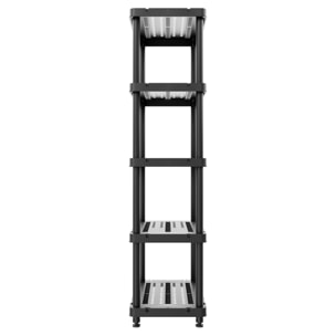 Titan X - Scaffale Modulare 5 Ripiani 90x45xH185 cm in Resina Nero