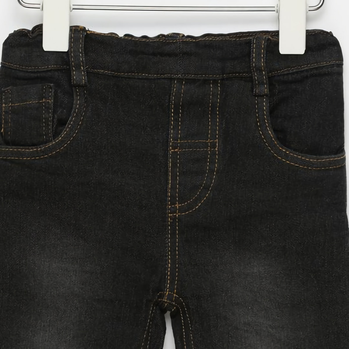 PANTALONE BLACK DENIM CUCITURE TABACCO