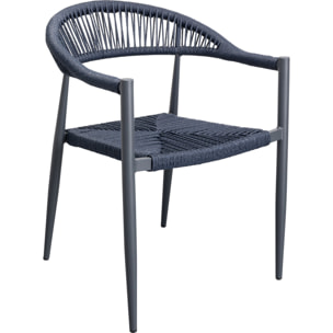 Chaise de jardin avec accoudoirs Palma bleue Kare Design