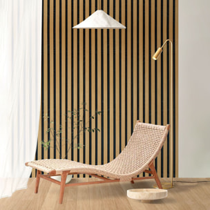 Rouleau revêtement adhésif vinyle au mètre - Sticker mural panneau de bois - NOIR MODERNE