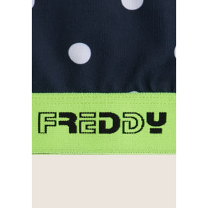 Costume Due Pezzi Bambina a Pois con Dettagli Fluo