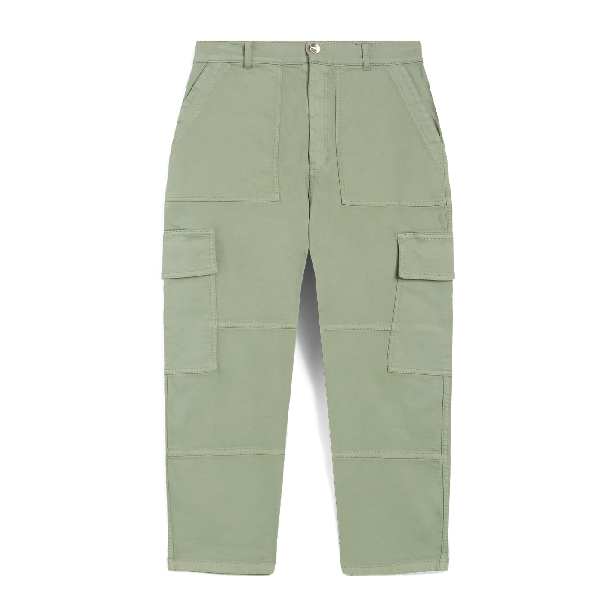 Pantaloni cargo in navetta gamba straight lunghezza cropped