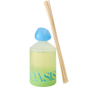 J-Line Bâtonnets parfumés Oasis Solvant - Spring Ivy & Nerolia - verre - bleu/vert - large