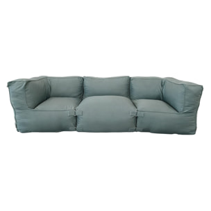 VERONE Salon de jardin modulable 3 places vert en tissu déperlant