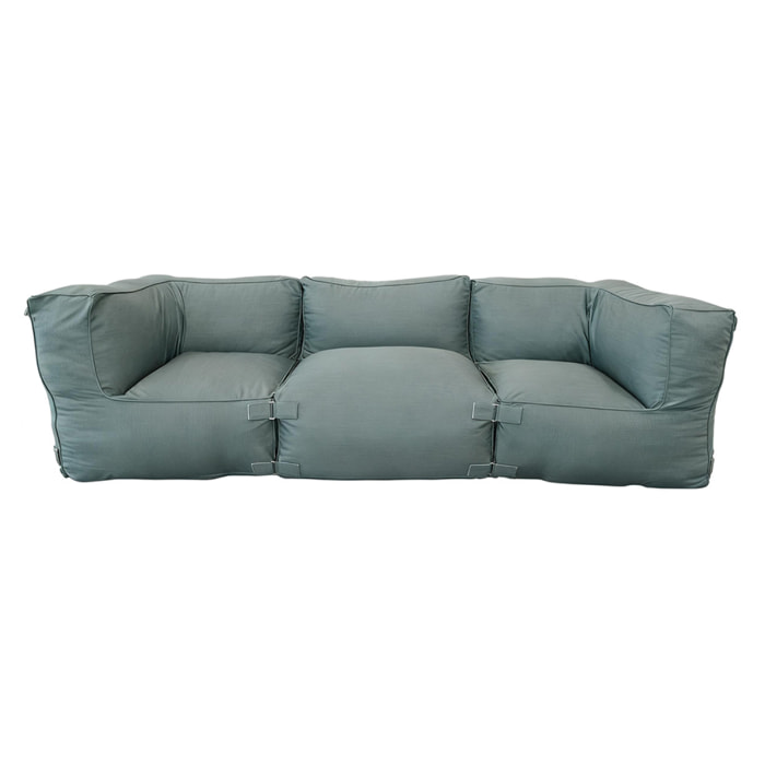 VERONE Salon de jardin modulable 3 places vert en tissu déperlant