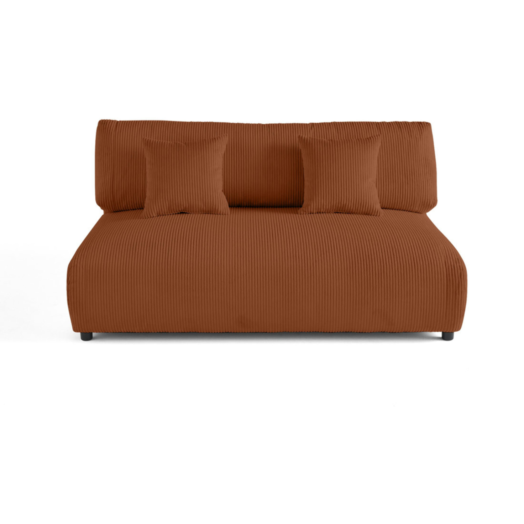 Garance - module d'assise 3 places - en velours côtelé - Terracotta
