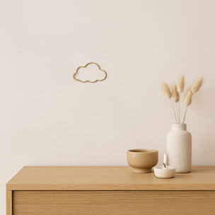 Déco murale nuage fil laiton torsadé - Doré Vieilli