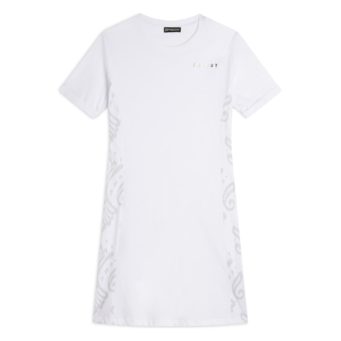 Vestito a maniche corte in jersey con dettagli floreali