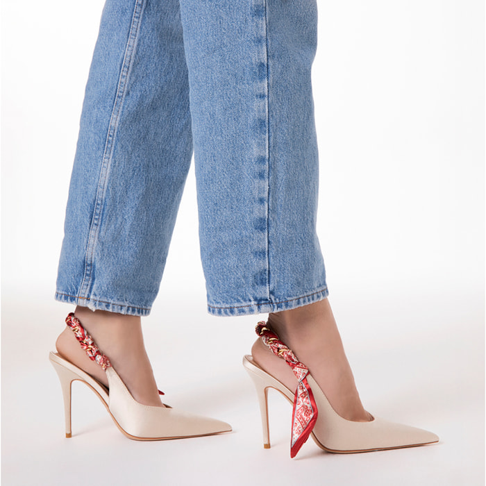 Decolleté beige tacco 10,5 cm