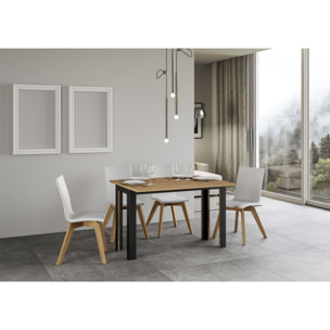 Mesa tipo libro 120x45/90 cm Linea Double Roble Natural estructura Antracita