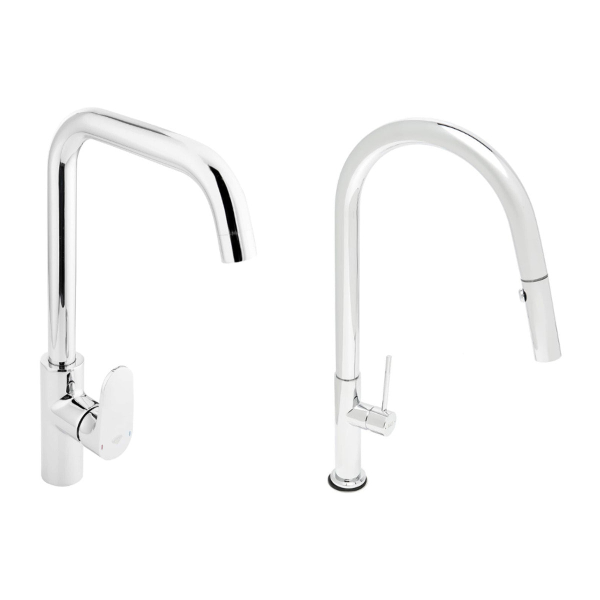 set mitigeur lavabo avec bras pivotant + mitigeur cuisine douchette extractible 2 jets, bras pivotant, chrome (SATBSD2280LCR)
