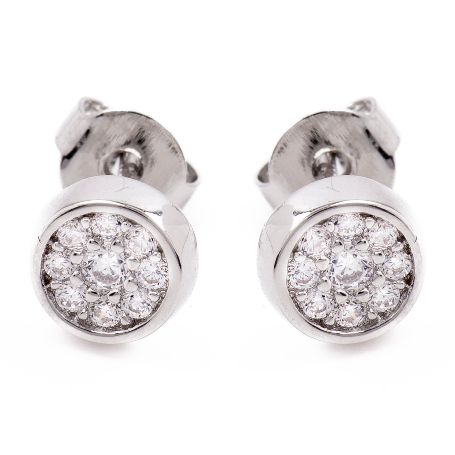 Pendientes de Circonita Brillante acabados en rodio