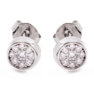 Pendientes de Circonita Brillante acabados en rodio