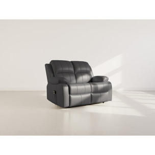Armand - Canapé 2 places relax électrique en simili - Noir