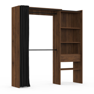 Dressing Aline extensible 120-170cm effet noyer 1 colonne