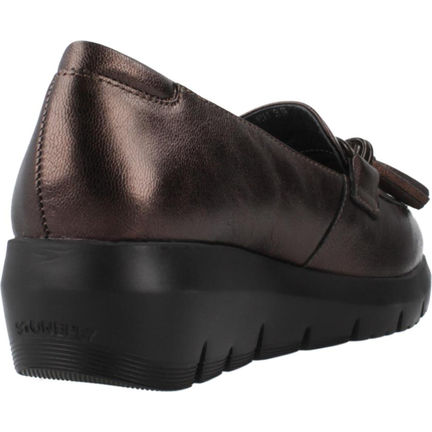 Zapatos Confort Mujer de la marca STONEFLY  modelo PLUME 19 LAMINATED LTH BRONCE