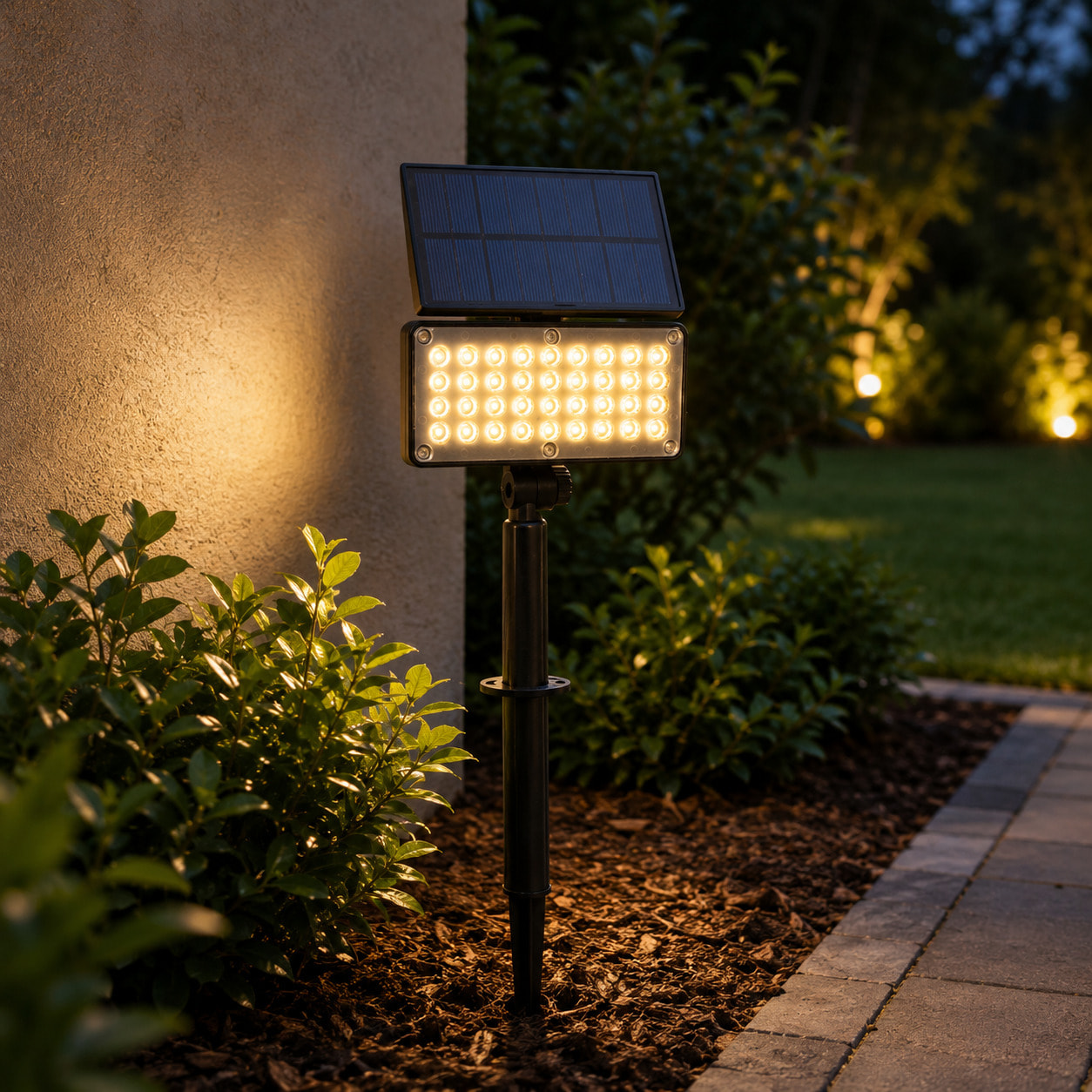 OMEGA Faretto Solare Square 400 Lumen con Picchetto 4000K IP44