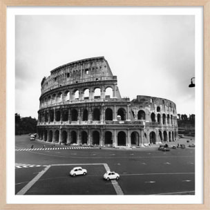 Affiche retro Rome, le colysée Photo de 1963 Affiche + cadre en bois - Chêne