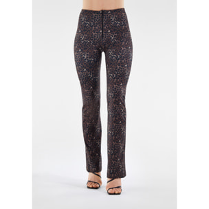 Pantaloni push up WR.UP® taglio flare traspiranti animalier