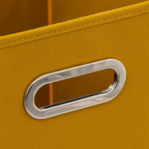 Panier tissu 31x31cm "Mix N' Modul" jaune moutarde