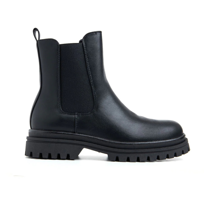 Biker con elastico laterale e fondo chunky - NERO