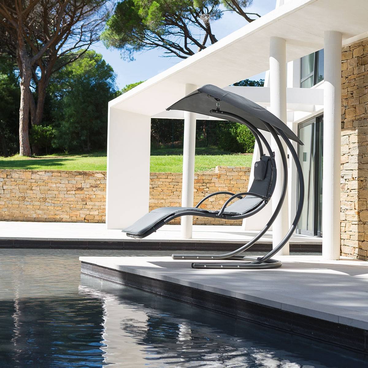 Transat suspendu "Majorque" ardoise acier traité époxy