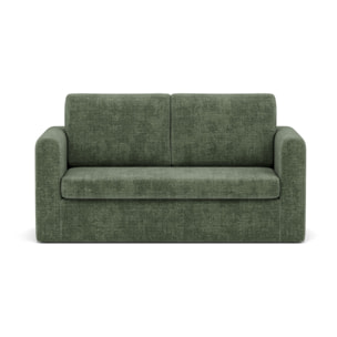 Marilia - Canapé 2 places convertible déplimousse en velours texturé - Vert