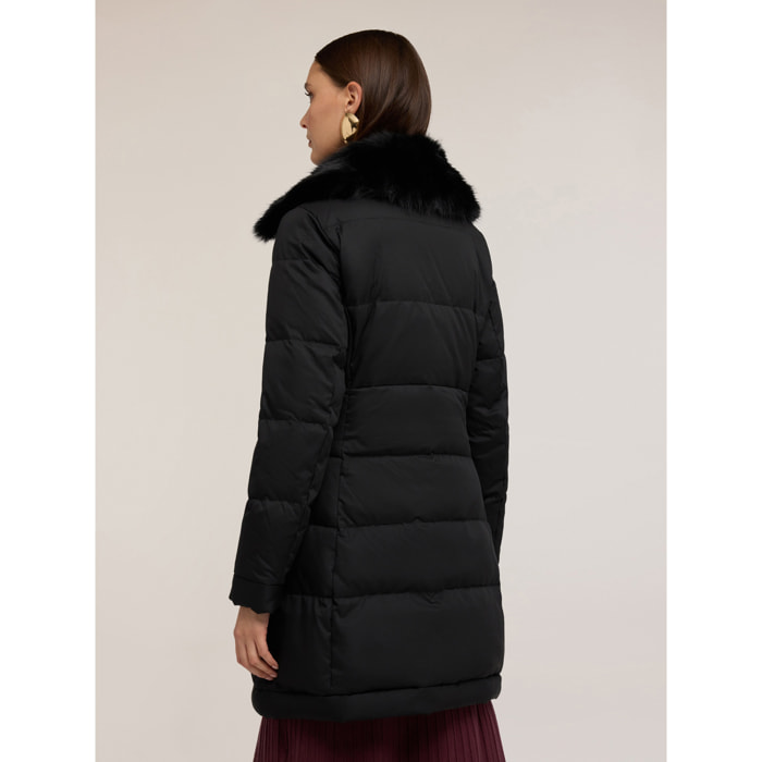 Motivi - Plumífero largo con cuello alto - Negro