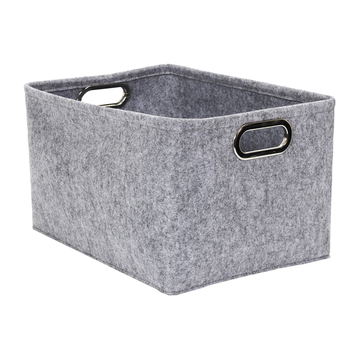 Panier De Rangement Carre Anses Metal X2