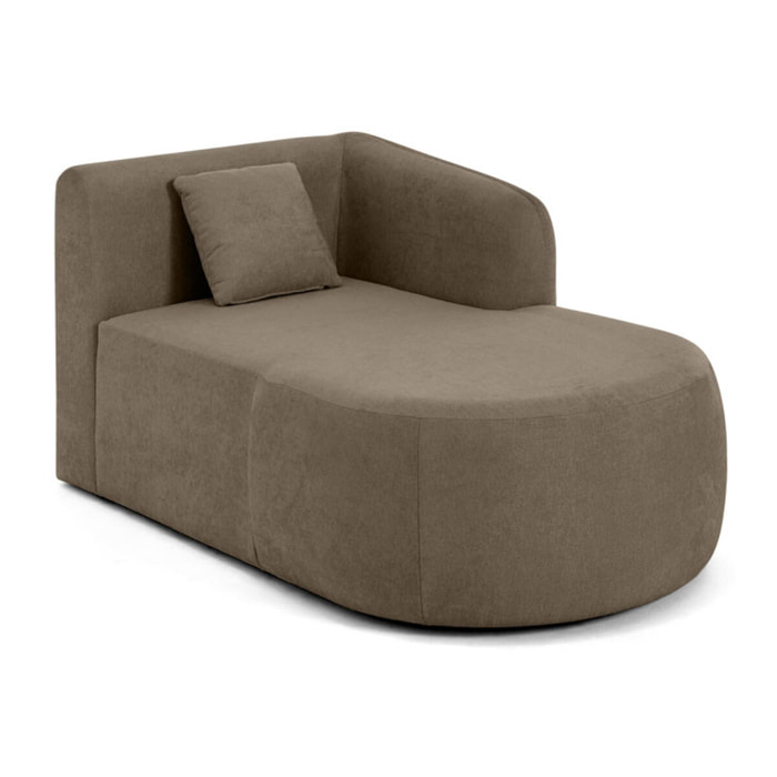 Ikare - module d'assise méridienne droit - en tissu - Taupe