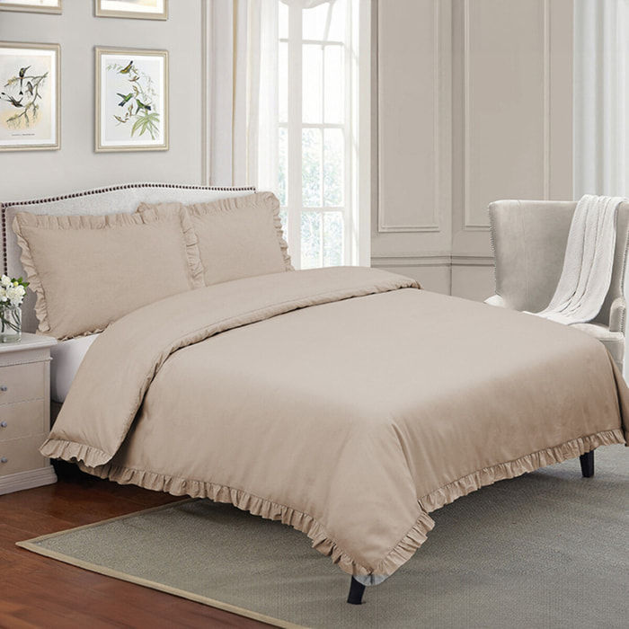 Intrecci – Parure copripiumino Frill in puro cotone Matrimoniale