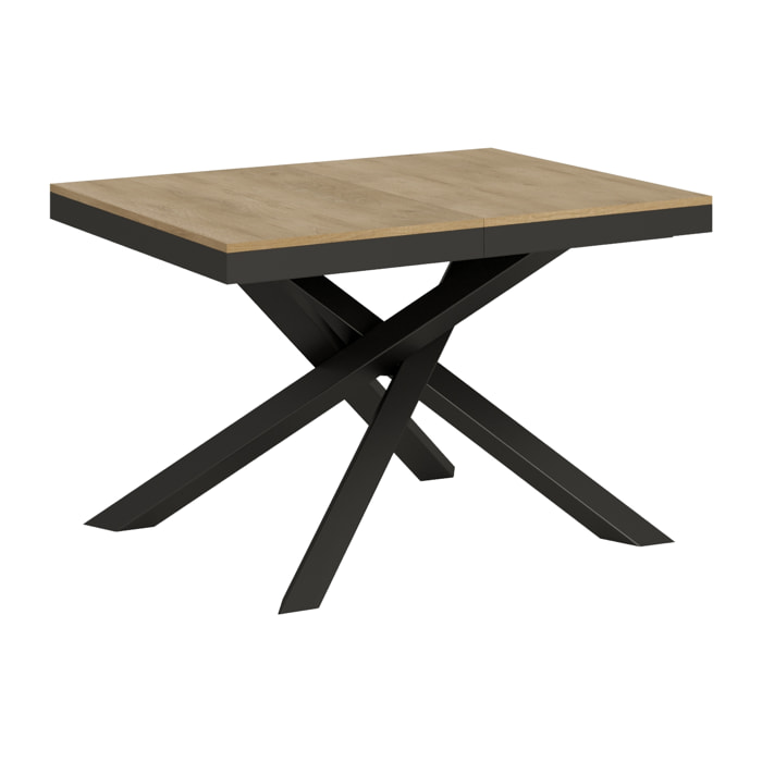 Table extensible 90x120/380 cm Volantis Evolution Chêne Nature cadre Anthracite