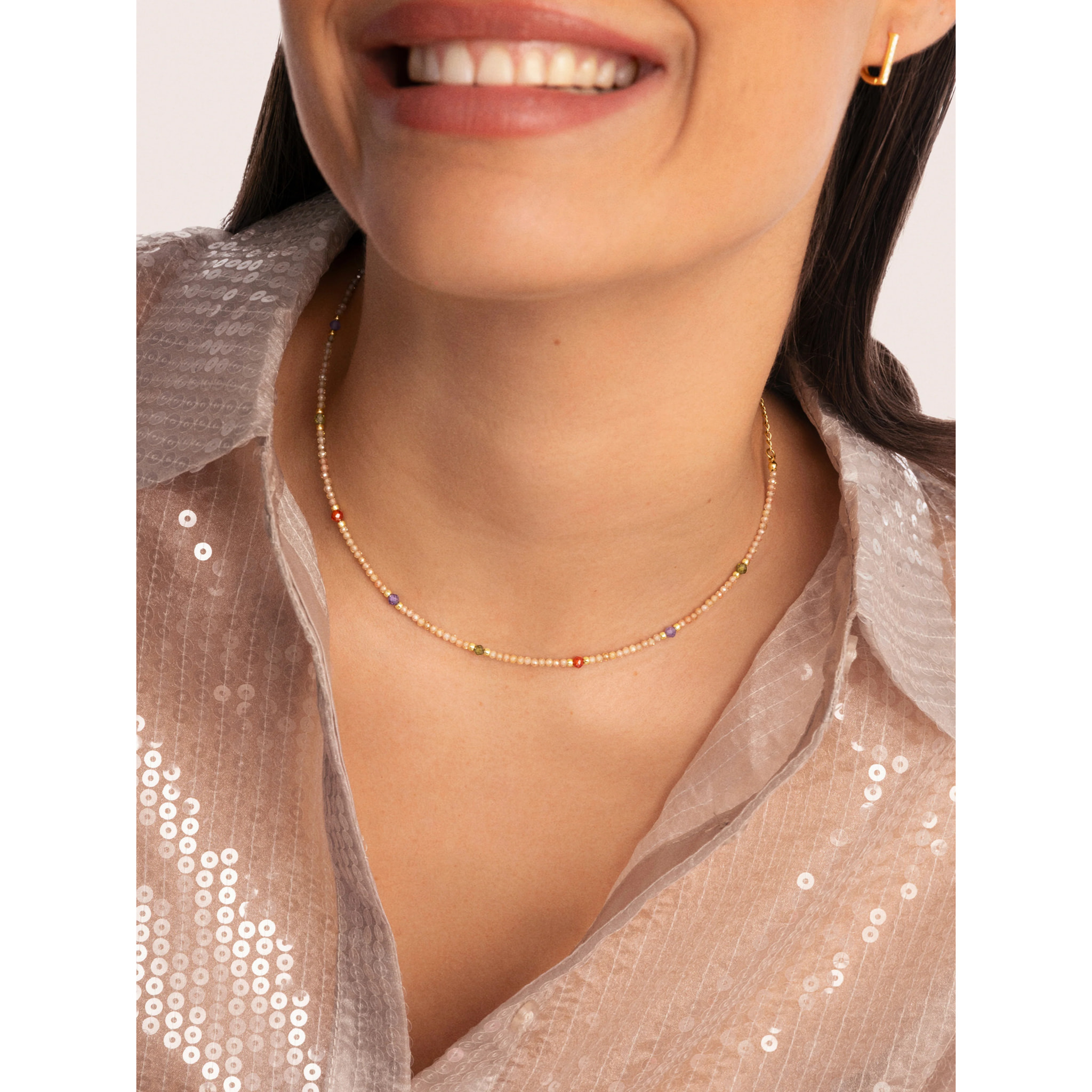 Collar Glam Acero Baño Oro