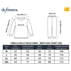 Pigiama Uomo in Caldo Cotone De Fonseca, Art. FR230 Blu